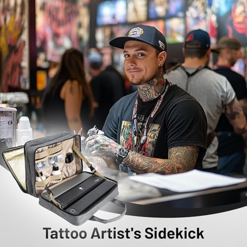 Phomemo Tattoo Bag - Tattoo Travel Case and Carrying Bag for Stencil Printer and Equipment, Compatible with Phomemo M08F / TP81 / TP31 Thermal Printer, Grey (BAG ONLY)