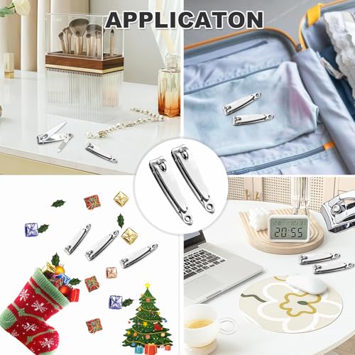 Nail Clippers with File in Bulk, 24-Pack Stainless Steel Nail Trimming for Toenail & Fingernail, Nail Clipper Gifts for Men Women Adults Homeless Care Supplies (Silver)