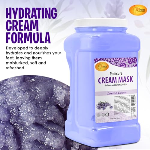 SPA REDI - Body and Foot Cream Mask, Lavender and Wildflower, 128 Oz - Pedicure Massage for Tired Feet and Body, Hydrating, Fresh Skin - Infused with Hyaluronic Acid, Amino Acids, Panthenol