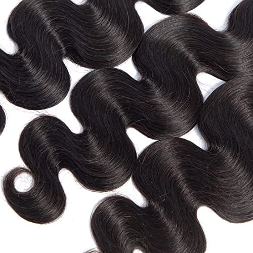 Indian Virgin Hair Body Wave Remy Human Hair 3 Bundles Weaves 100% Unprocessed Hair Extensions Natural Black Color 20 22 24Inch
