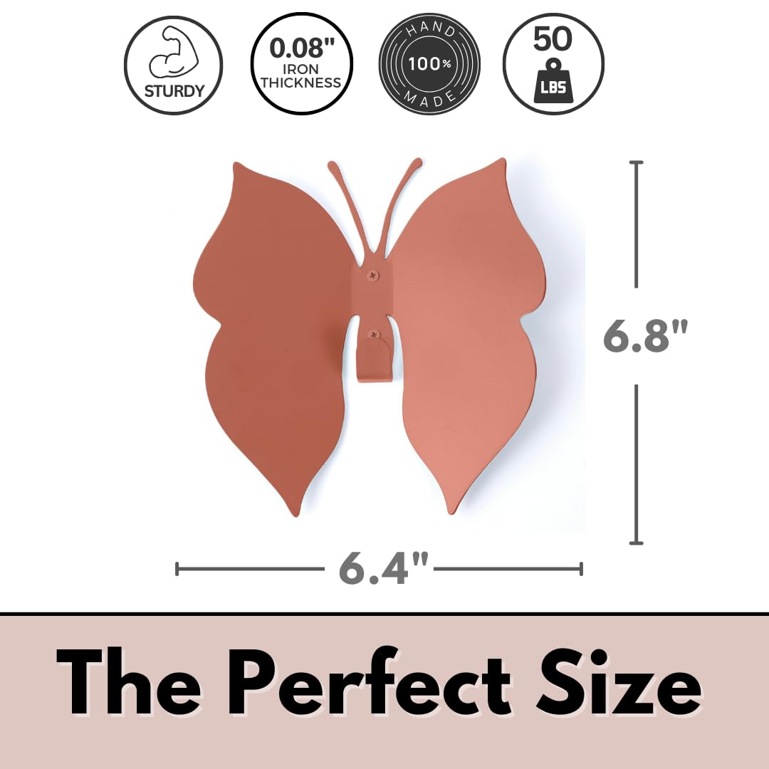 ARTiLETTO Butterfly 3D Wall Hooks for Bedroom. Wall-Mounted Butterfly Design, add a Playful Touch While stylishly Holding Coats, Backpacks, Purses, Jewelry, and Towels
