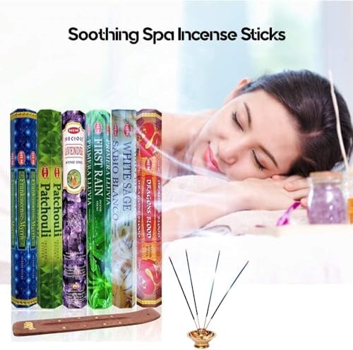 HEM Assorted Hexa Incense Sticks – Pack of 6 Fragrance Sticks (Each Tube Contains 20 Sticks) – Long-Lasting Aromatherapy for Meditation, Relaxation, Yoga, and Home Fragrance
