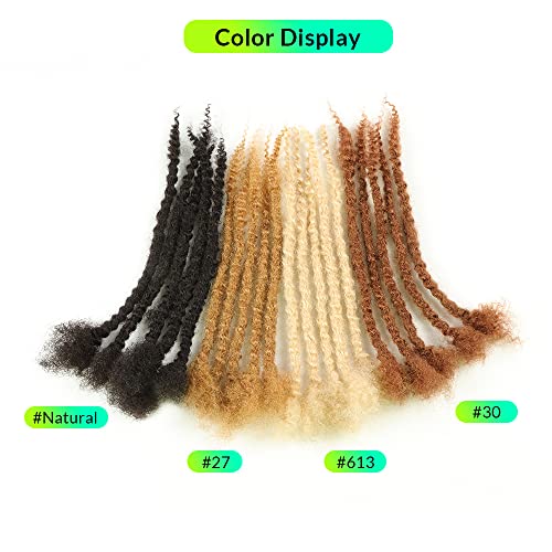 Orientfashion 8inch Textured loc Extensions Human Hair Curly Ends 0.6 Thickness Full Hand-made Permanent Dreadlock Extensions Human Hair for Women/Men(8inch 0.6cm-20strands,#27)