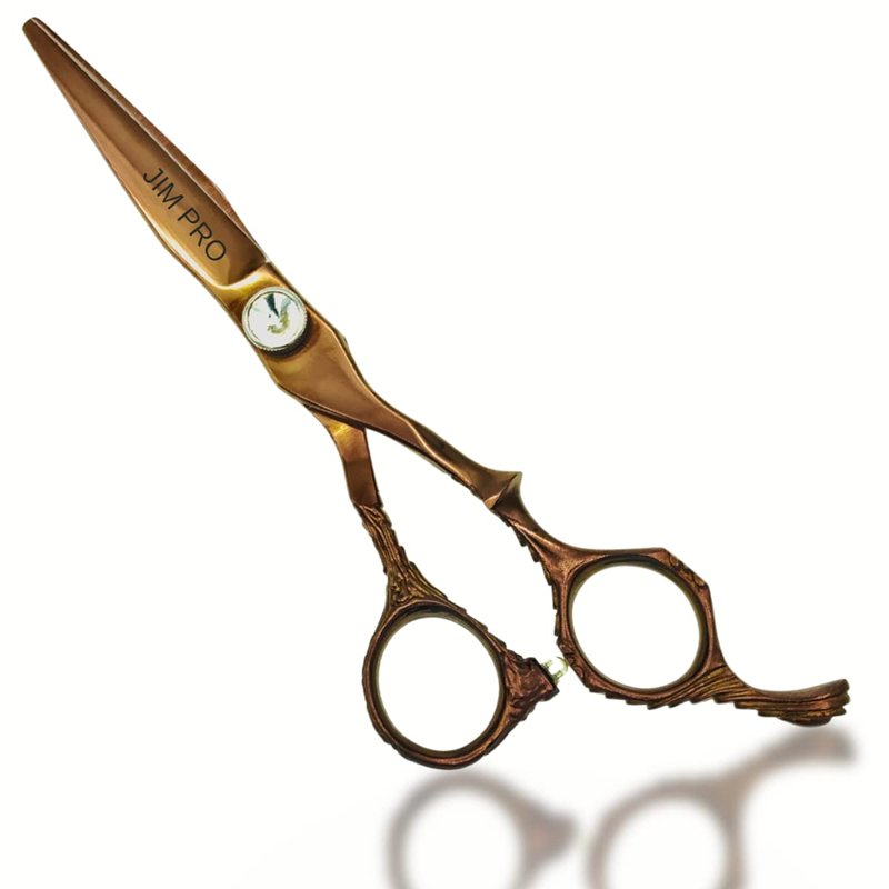 JIM PRO Professional Quality Barber Scissor - Hair Cutting Scissors, Professional Japanese 440C Stainless Steel Barber Hair Scissors With Dragon Handle, for Salon and Home Use 6.5" (ROSE GOLD - 440C)