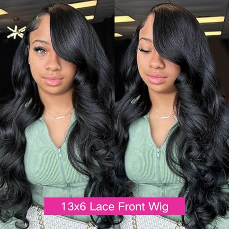 CHUDI Body Wave 13x6 HD Lace Front Wigs Human Hair 220 Density Full Frontal Wig Pre Plucked with Baby Hair 10A Glueless Wigs Human Hair for Black Women 24 Inch