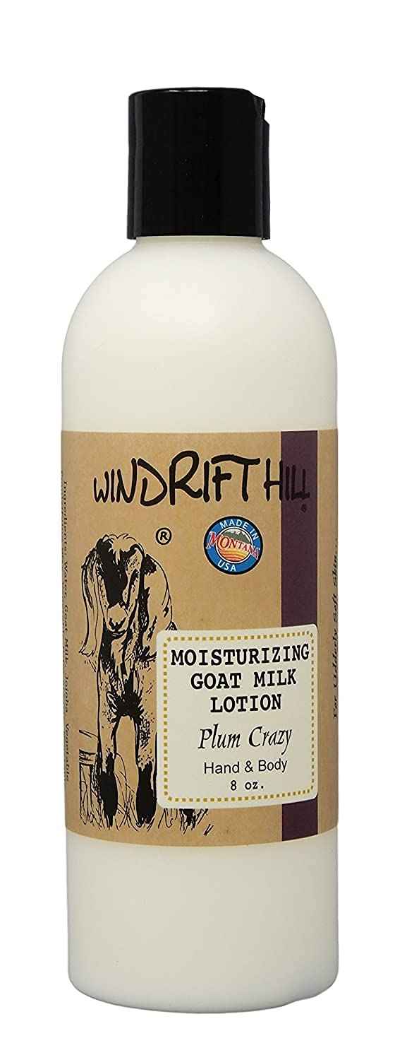 Windrift Hill Plum Crazy Moisturizing Goat Milk Hand & Body Lotion 8 Ounce Bottle