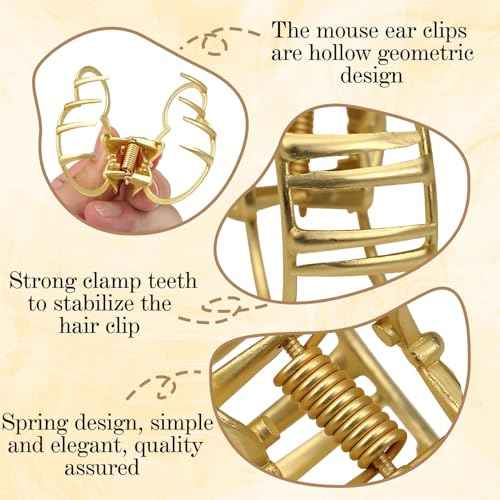 16 PCS Mouse Lady Thick Hair Barrette Mouse Lady Thin Thick Clurly Vintage ABS Resin Hair Claw Clips Hair Jaw Clips Non-Slip Hair Catch Jaw Clamp Styling Accessories for Women Girl