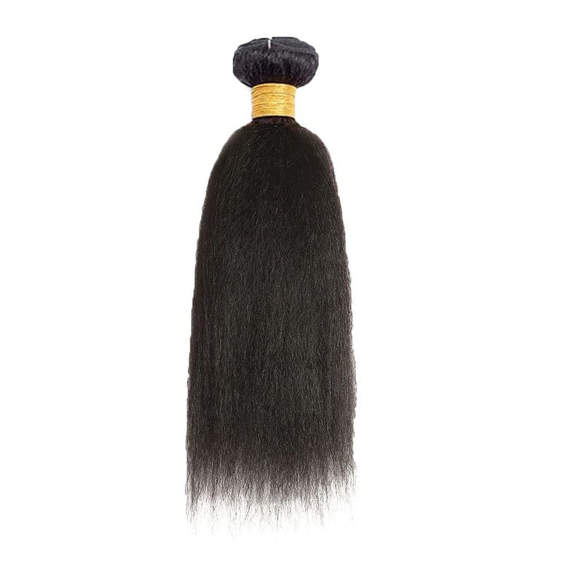 1B Kinky Straight Bundles Human Hair 30 Inch Natural Black Yaki Straight Bundle Human Hair Extensions Unprocessed Virgin Remy Hair 1 Bundle 50 Gram Per Bundle For Women
