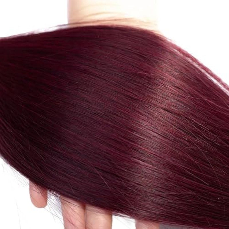 Dark Red Human Hair Bundles 99J Burgundy Straight Human Hair Bundles Dark Red Straight Bundle 26 28 30 Inch Brazilian Unprocessed Virgin 99J Bundle Quick Weave Extensions