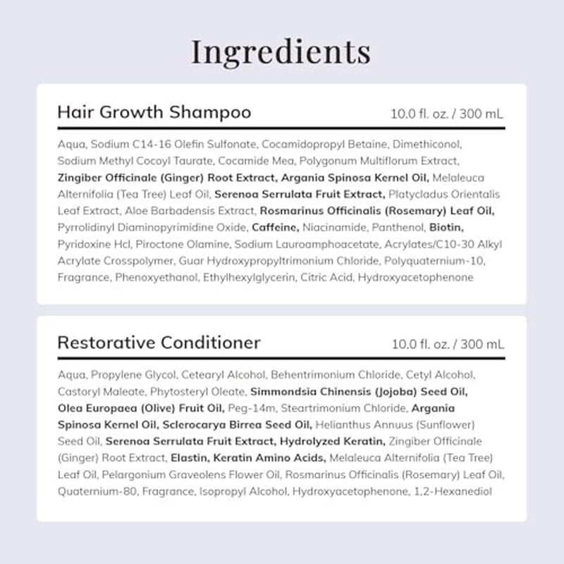 Hair Growth Shampoo and Conditioner Set - Rosemary & Biotin Shampoo and Conditioner for Hair Thickening - Botanical Boost for a Healthy Scalp, Hair Growth and Strengthen