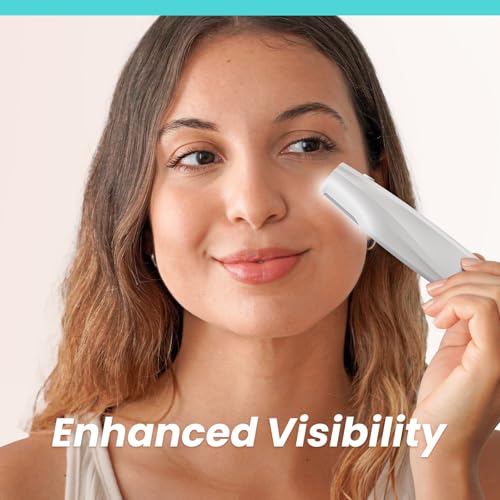 Sonic Dermaplaning Tool for Face - Rechargeable Dermaplane Razor with 6 Refill Dermablades, Facial Hair & Peach Fuzz Remover for Women (White)