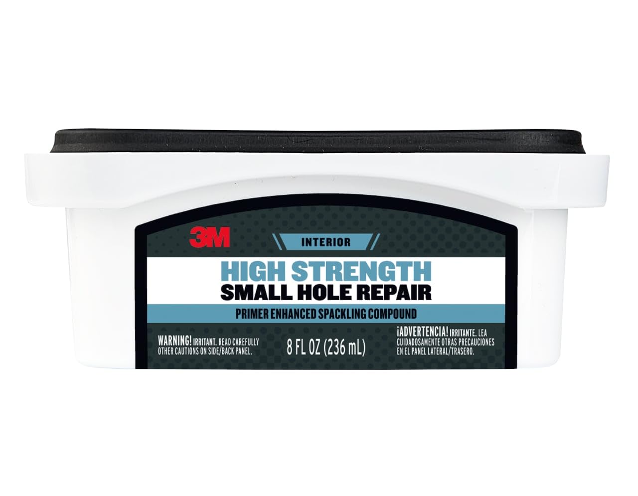 3M High Strength Spackling Compound, 8 oz., Small Hole Repair Primer Enhanced Spackling Compound, Quick & Easy Repair For Nicks & Nail Holes, No Shrinking, Cracking or Sagging (SHR-8-PC-12)