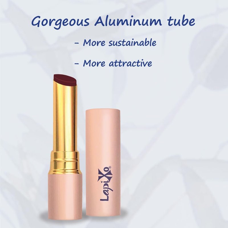 LAPIXO 100% Plant-based Color Lip Tint, Unique Formula, Natural + Moisturizing | 2-in-1 | Non-Toxic, All Food Ingredients, Antioxidant-rich, Natural Matte Sheer, Buildable, 4.4g/0.15oz (Berry color)