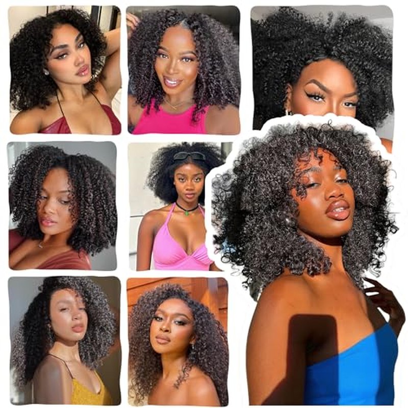 Afro Kinky Curly Knotless Pre-Separated Crochet Hair Extensions Micro Pre Looped Crochet Human Hair Extensions Curly 100% Human Hair Extensions Natural Color (Natural Black(70g), 22 Inch)