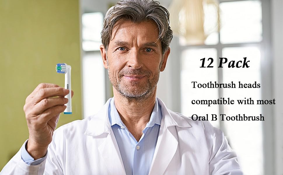 BRUVINTZ 12 Pack Replacement Toothbrush Heads for Oral B Braun,Soft Electric Toothbrush Heads,Deep and Precise Cleaning for Oral B Replacement Heads Precision Refills