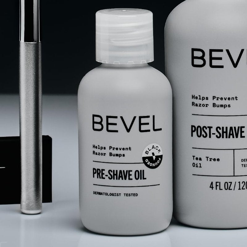 Bevel Pre Shave Oil for Men with Castor Oil, Olive Oil and Tea Tree Oil, Helps Soften Hair and Protect Skin from Irritation and Razor Burn, 2 Fl Oz