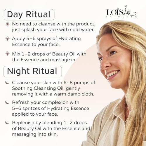 Lo?s Lee Luxury Gift Set ? Try-Out Skincare Set ? Cleansing Oil, Hydrating Essence & Beauty Oil ? 100% Natural, Water-Free, & Fragrance-Free Facial Kit ? 3-Week Supply