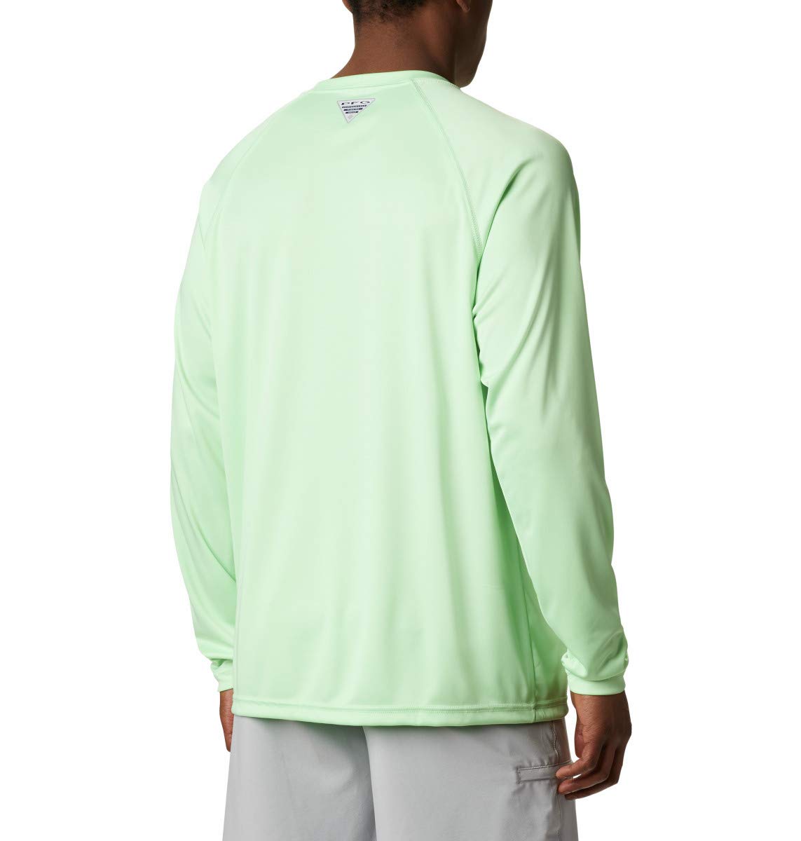 Columbia Men's Terminal Tackle Long Sleeve Fishing Shirt, Key West/Vivid Blue Logo, Small
