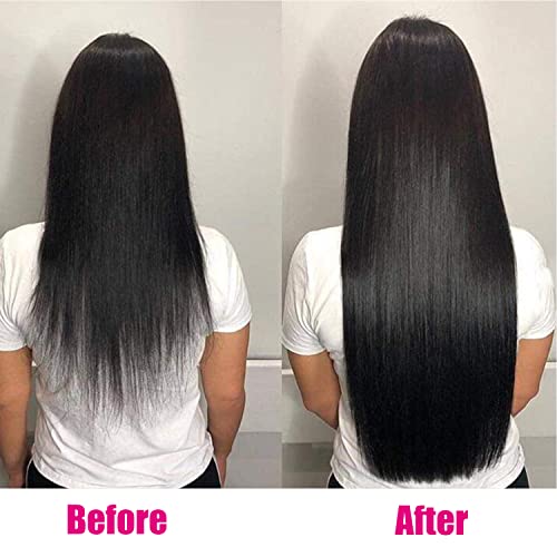 Clip in Hair Extensions Real Human Hair 18Inch 120g/set Straight Human Hair Clip in Extensions 7pcs Thick Remy Brazilian Human Hair Clip ins for Women Natural Black Color