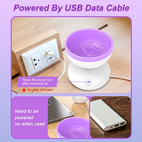 Purple Electric Makeup Brush Cleaner Machine, Windspeed Silicone Brush Cleaner Machine Beauty Blender Cleanser For Beauty Makeup Brushes, Christmas Halloween Gifts for Your Girls