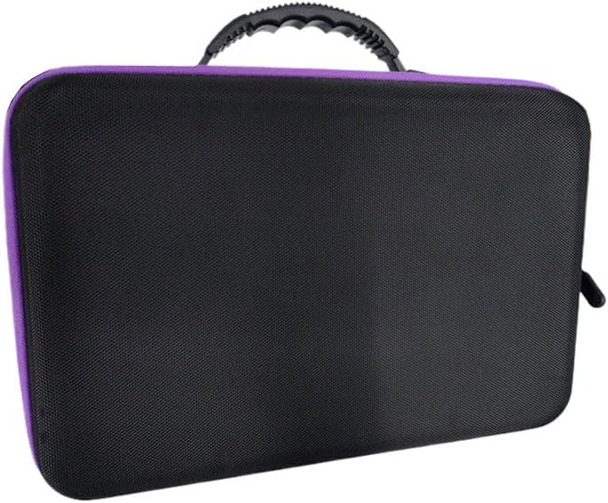 Essential Oil Storage Case - Hard Shell Organizer for 120 Bottles | Portable Double-Layer with Foam Insert (Black/Purple)