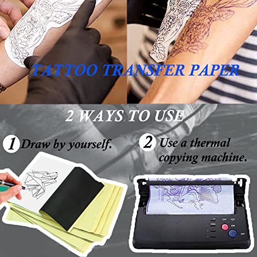 Tattoo Practice Skin with Transfer Paper, Urknall 30PCS Fake Skin and Tracing Paper Kit Including 10PCS Double Sided Skin and 20PCS Stencil Paper for Tattoo Practice Tattoo Supplies