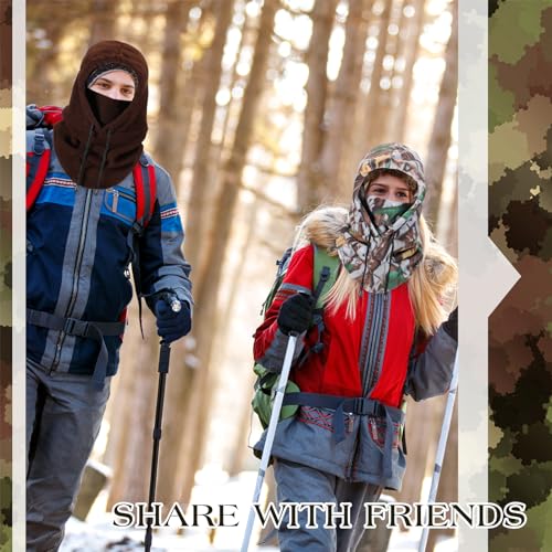 Suhine 8 Pcs Balaclava Warm Fleece Ski Mask Winter Hat with Neck Cover Windproof Face Covers for Men Women Outdoor Cold Weather Neck Warmer, 8 Styles