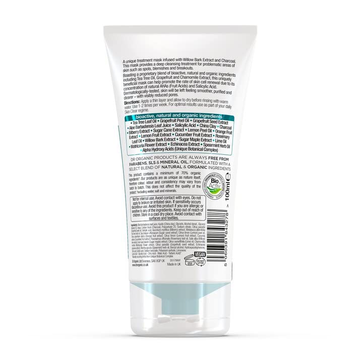 Charcoal Face Mask for Clear Skin - Deep Pore Cleansing Treatment 100ml