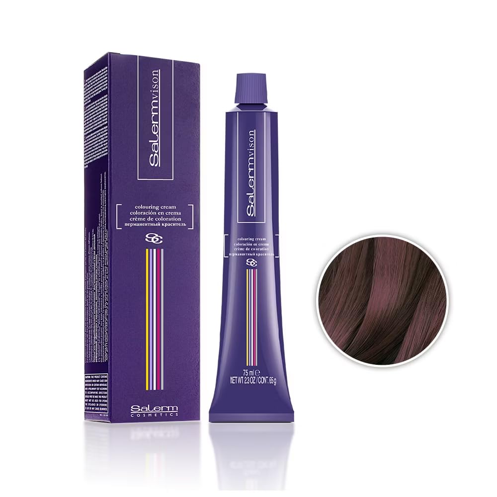 Salermvison Hair Coloring Cream #5.5 Light Brown Mahogany, 2.5 Ounce