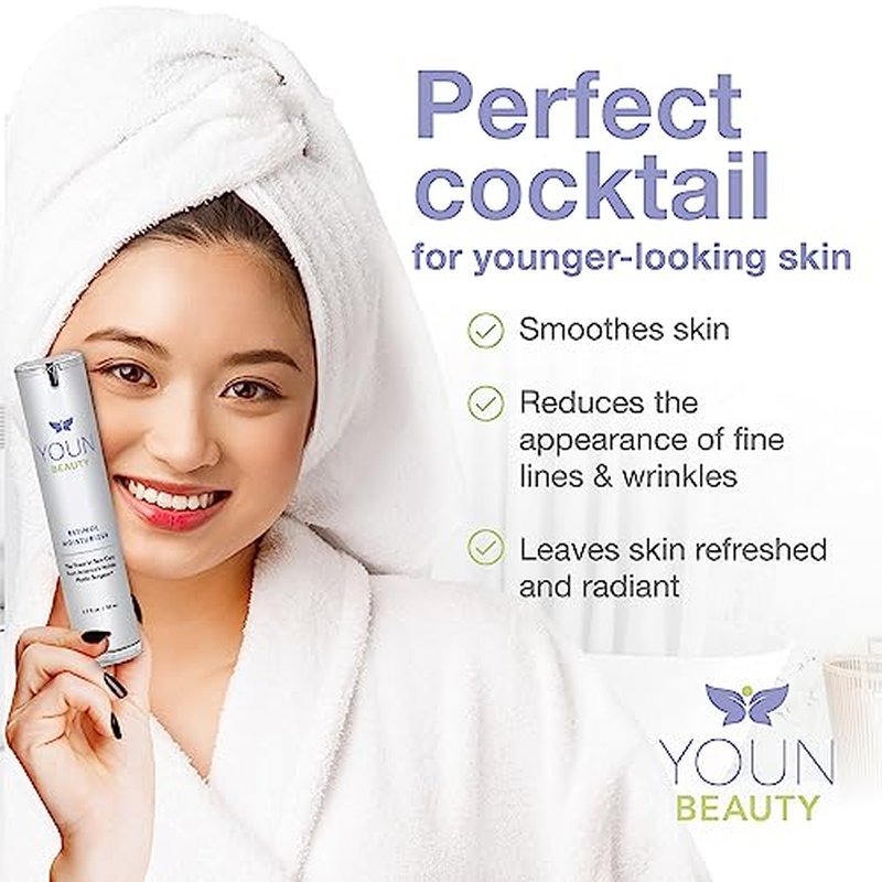 YOUN Beauty Retinol Night Cream Moisturizer for Face by Holistic Dr. Anthony Youn ? Paraben-Free Face Moisturizer with Vitamin B5 & E, Hyaluronic Acid, and Green Tea for Skin Renewal, 50ml