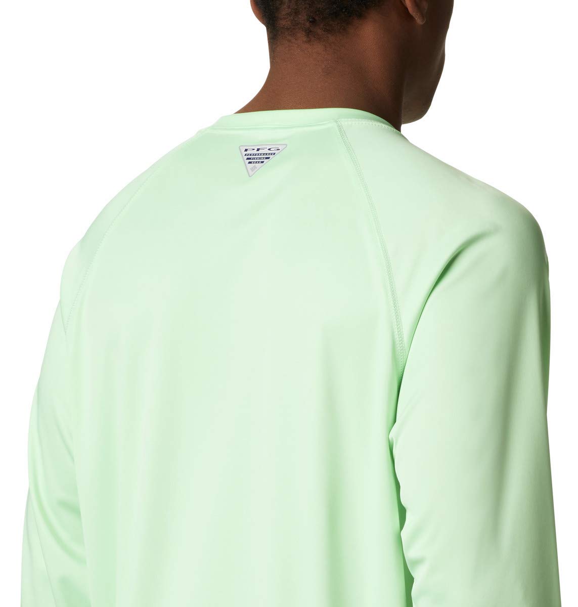 Columbia Men's Terminal Tackle Long Sleeve Fishing Shirt, Key West/Vivid Blue Logo, Small