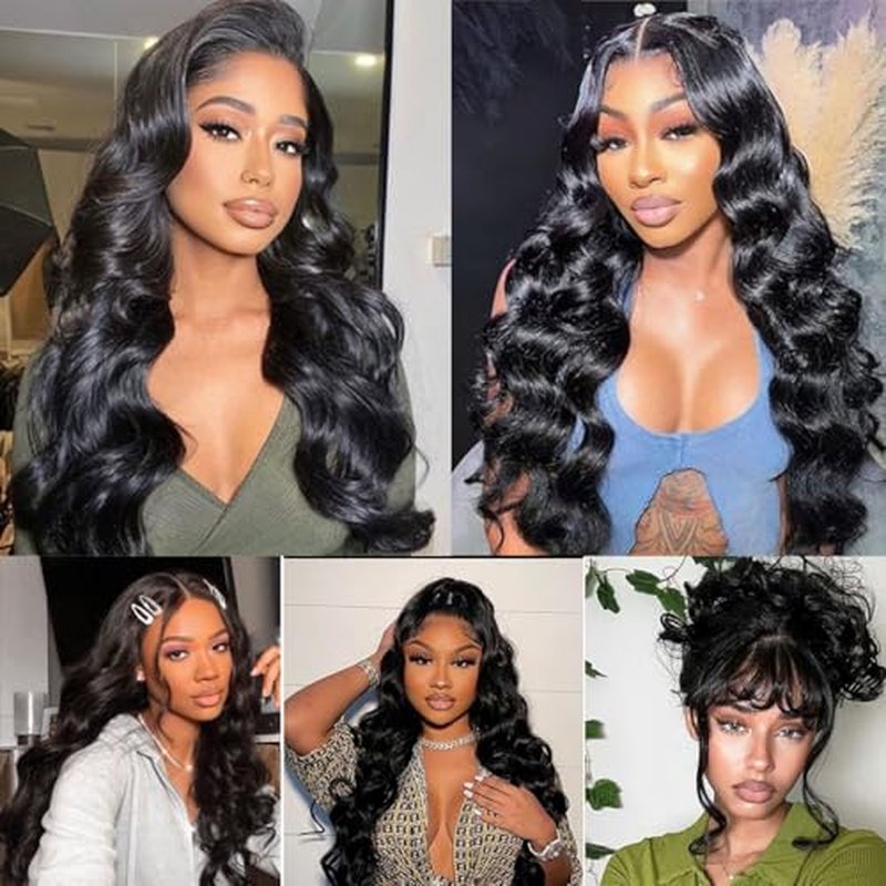 Human Hair Bundles 12A Body Wave Bundles Human Hair Unprocessed Brazilian Virgin 3 Bundle Weave Extensions Natural Black Color 20 22 24 Inch Bundles