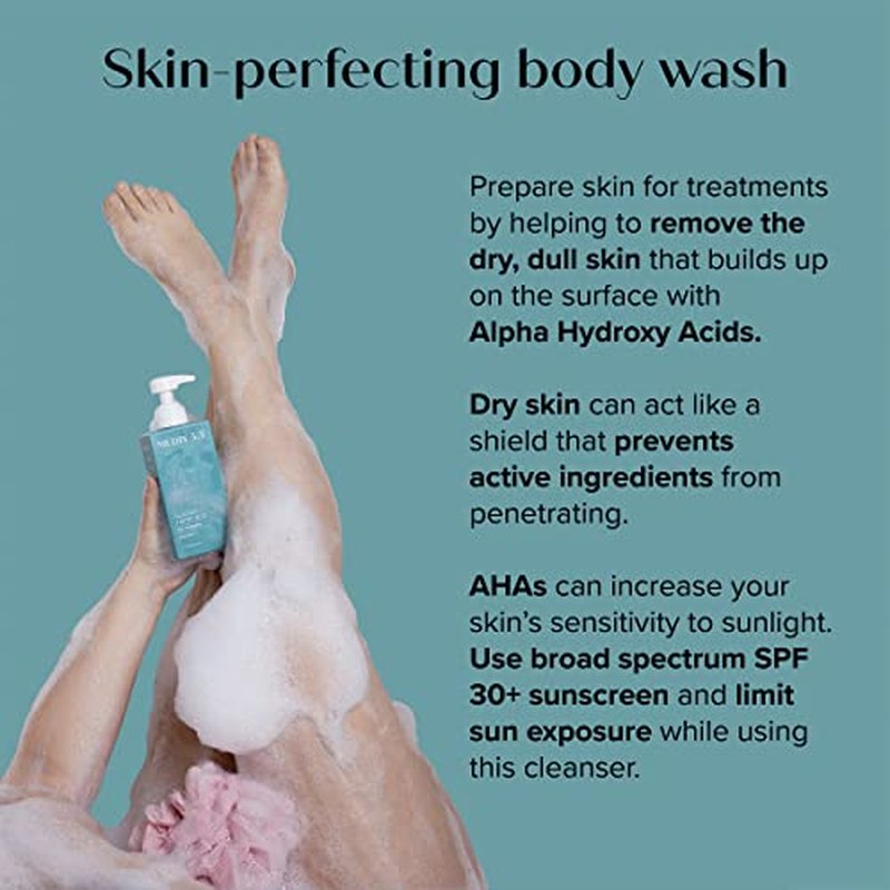 Medix 5.5 Glycolic Acid + Lactic Acid Exfoliating Body Wash Gel | KP Bump Eraser | AHA Exfoliant Skin Care Body Cleanser | Keratosis Pilaris & Acne | Anti Aging AHA Foaming Body & Face Wash, 2-Pack