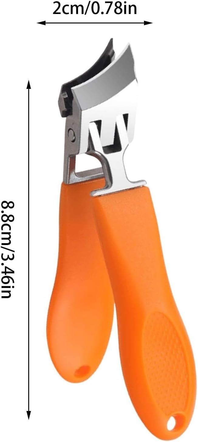 Slanted Nail Clippers - 2-Piece Set with Wide Jaw Opening for Thick & Ingrown Toenails | Anti-Splash Design