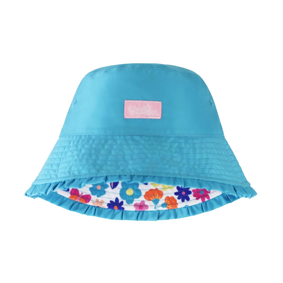 UV SKINZ UPF 50+ Girls 3-Piece Swim Set (7, Blue Ditzy Floral)