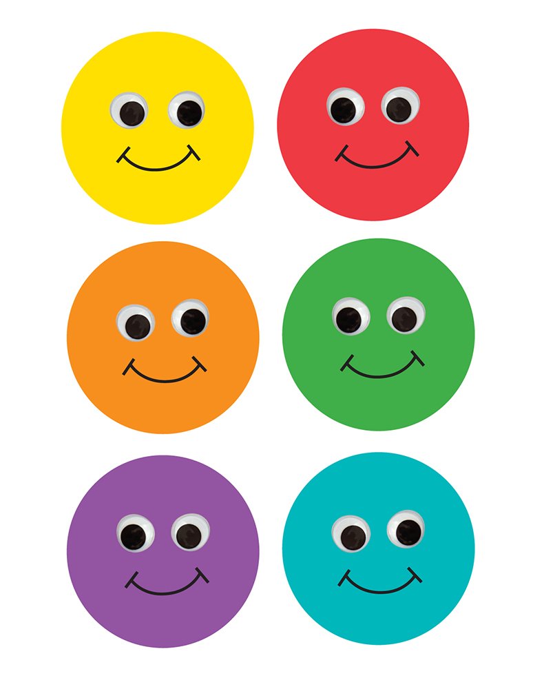Hygloss Products Happy Multi-Color Smiley Face Classroom Accents – Creative Teaching Resources – 6 Inches, 30 Pack