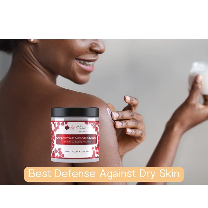 Red Rose Naturals Whipped Strawberry Body Butter for Sensitive, Dry Skin, 8 Oz, Non-Greasy, Soft & Creamy, Moisturizing Shea Butter- Natural Skincare for All Skin – Vegan