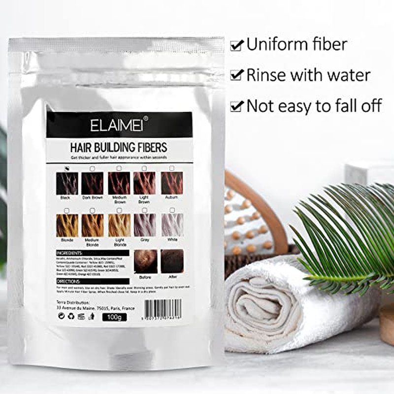 Hair Fibers Spray Refill Powder 100 Grams,Black,Thinning Fine Hair Loss Concealer,Undetected & Unscented,Refill Exsiting Shaker Bottle