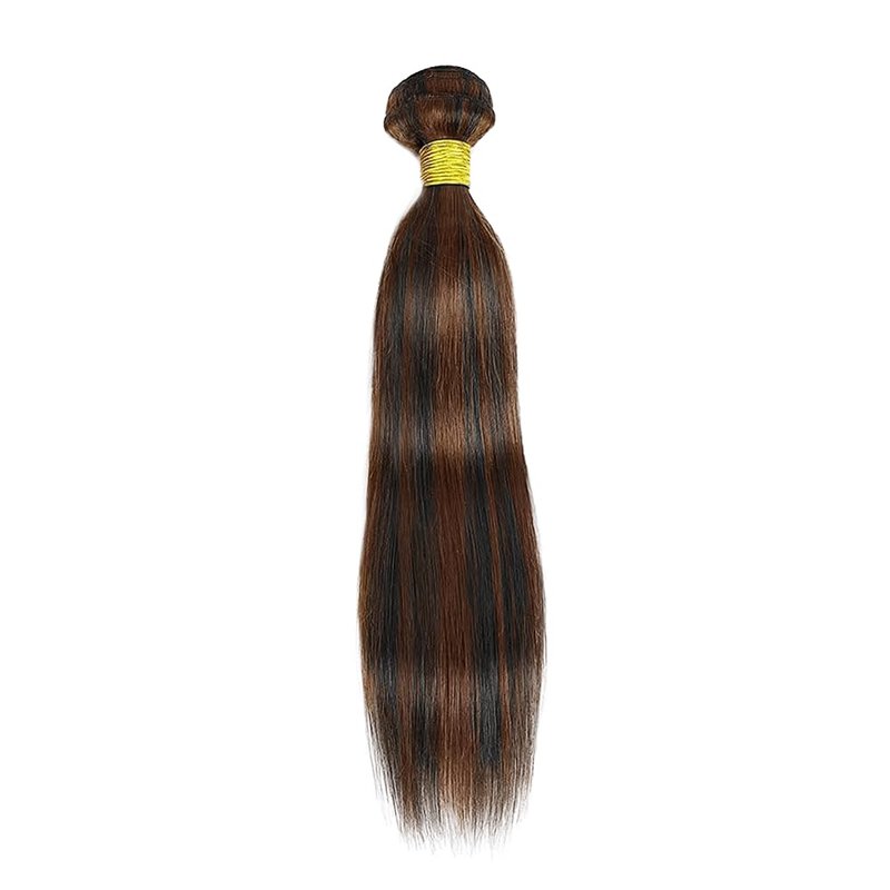 Straight Human Hair Bundle - Ombre Brown Two-Tone 18 Inch Extensions | Breezy Color Mix