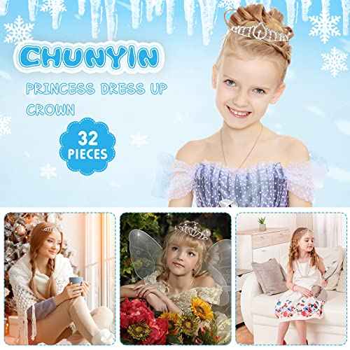 32 Pack Girls Crystal Tiara Crown Rhinestone Princess Queen Crown Women Toddler Kids Tiara Headband for Birthday Parties Wedding Prom Bridal Pageant