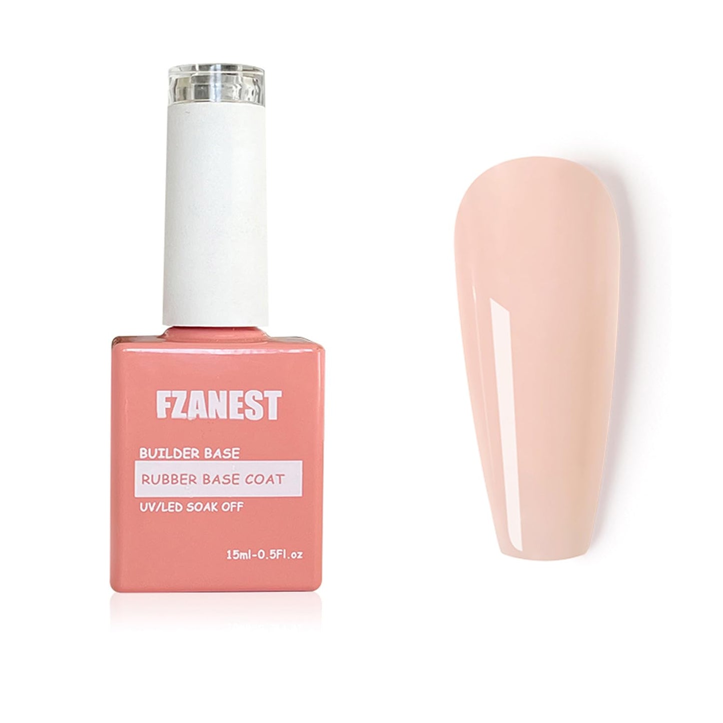FZANEST Builder Gel Milky White Gel Polish Rubber Base For Nail Strengthener Extension LED Lamp Cured Color Base Nail Polish in Bottle
