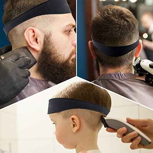 Neckline Shaving Template, Hair Cutting Guide Curved Neck Hair Shaving Template Soft Silicone Neckline Trimming Template for DIY Home Haircuts (Black)