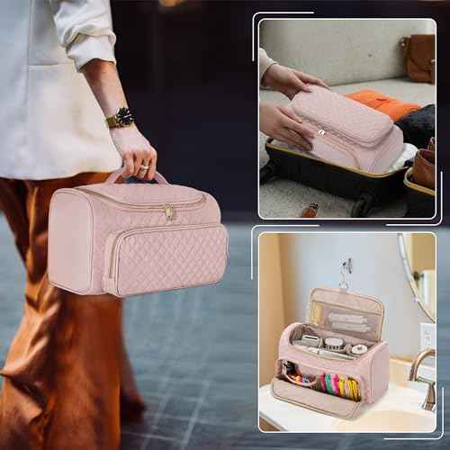 Fasrom Travel Carrying Case Compatible with Shark FlexStyle Air Styling & Drying System HD430/HD435, Hair Blow Dryer Storage Bag to Organize Hair Styling Attachments, Pink (Empty Bag)