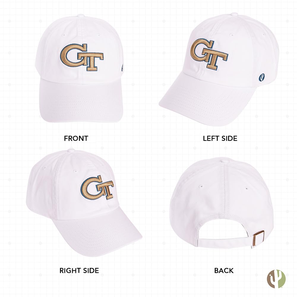 Desert Cactus Georgia Tech University Baseball Hat Yellow Jackets GT Institute of Technology Brimmed Embroidered Hats Cap Adjustable Cloth Strap Adult (Style C1)