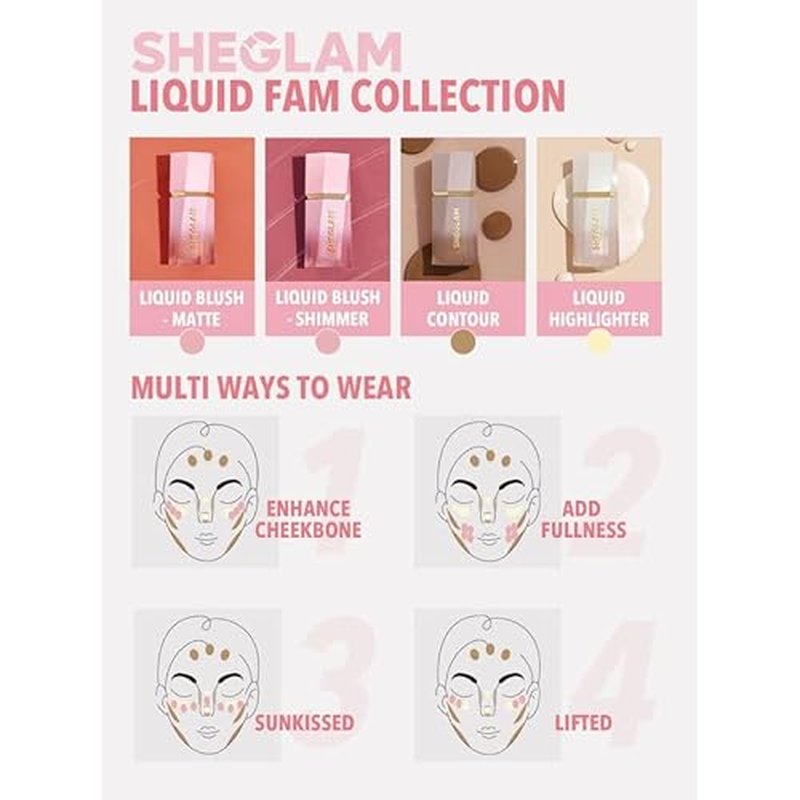 SHEGLAM Glow Bloom Liquid Waterproof Highlighter Long Lasting Cream Highlighter with Shimmer Dewy Finish - Vanilla Frost