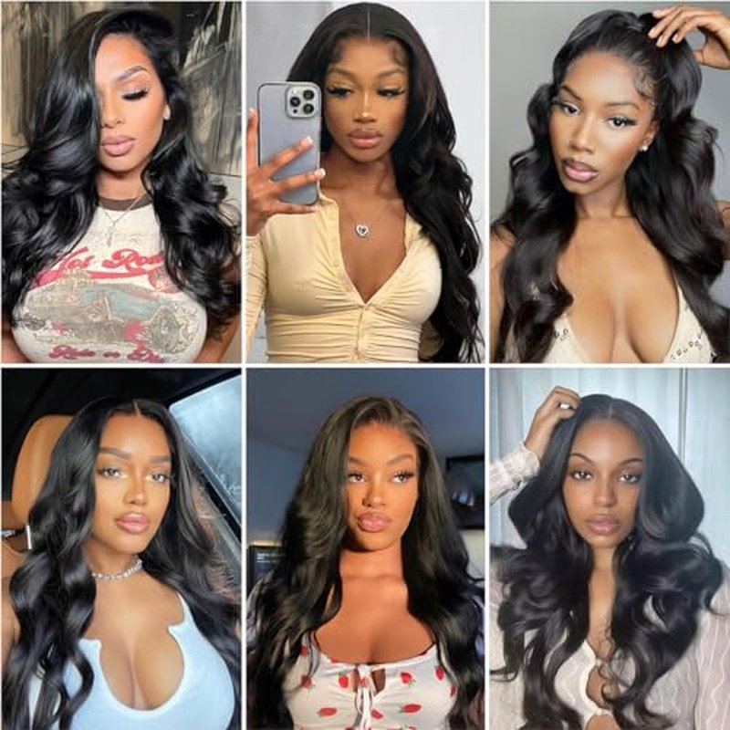 Human Hair Bundles Body Wave 4 Bundles (16 18 20 22 Inch) 12A Grade Brazilian Virgin 100% Unprocessed Human Hair Body Wavy Bundles Natural Black Weave Human Hair Extensions