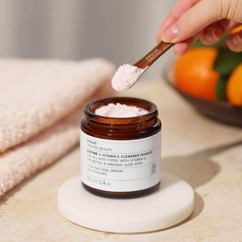 Evolve Organic Beauty Natural Enzyme Cleanser Powder - Vegan, Small Batch | 2.4 oz (70 ml)