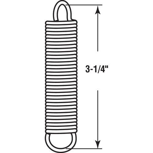 Prime-Line SP 9618 Extension Spring, Spring Steel Construction, Nickel-Plated Finish, 0.072 GA x 5/8 In. x 3-1/4 In., Single Loop Open, (2 Pack)