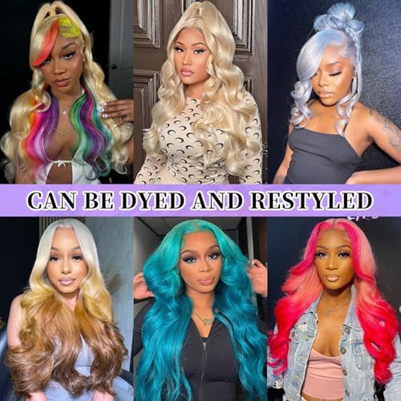 30 Inch 613 13x6 Lace Front Wig Human Hair 200 Density Blonde Body Wave Lace Front Wigs Human Hair Pre Plucked 613 HD Lace Frontal Wig 13x6 Blonde Glueless Wigs Human Hair for Women