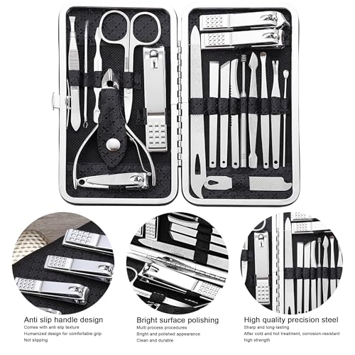 Nail Clippers Set Fingernail and Toenail Clipper Cutters,Manicure Pedicure Kit 18 Pieces Stainless Steel Professional Grooming Kits